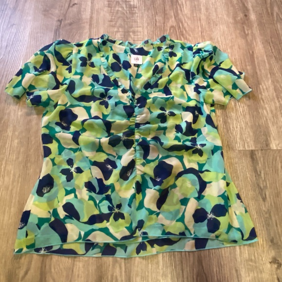 CAbi Tops - Cabi Top Boho Chic Green Blue Lovely Poly Lightweight Women’s Size Medium